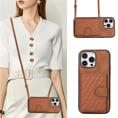 For iPhone 13 Pro Max Back Cover with Card Holder Stand Leather TPU Case