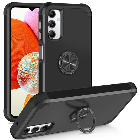 For Samsung Galaxy A14 4G  /  5G Case Ring Holder Fingerprint-proof PC+TPU Phone Back Cover