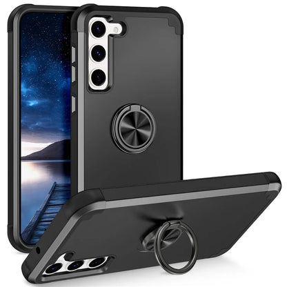 For Samsung Galaxy S24 Back Case Ring Kickstand Shockproof Phone Protective Cover