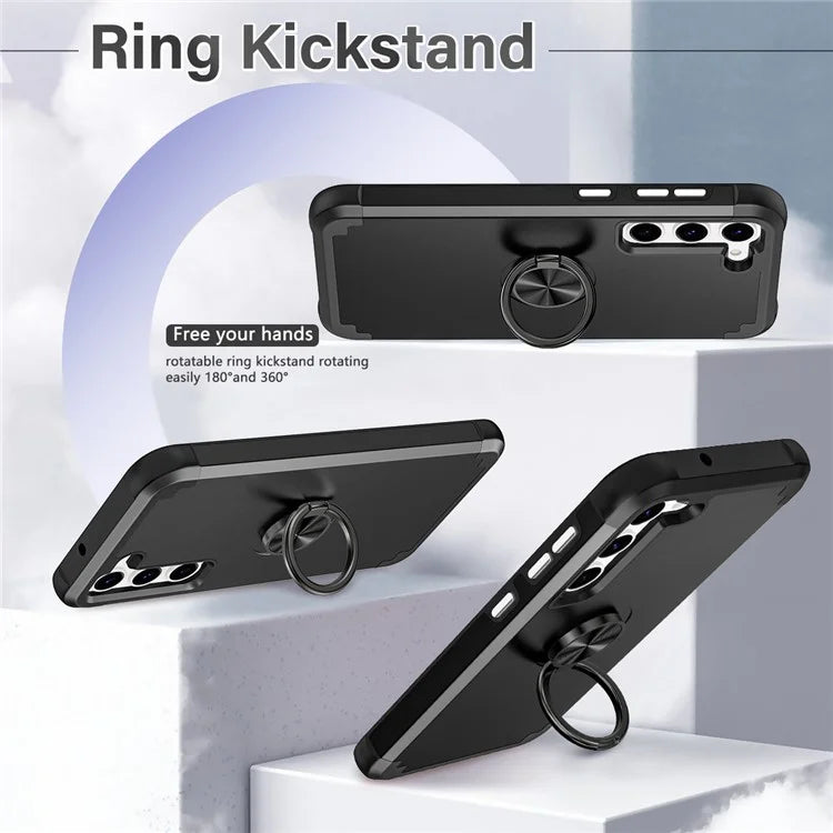 For Samsung Galaxy S24 Back Case Ring Kickstand Shockproof Phone Protective Cover
