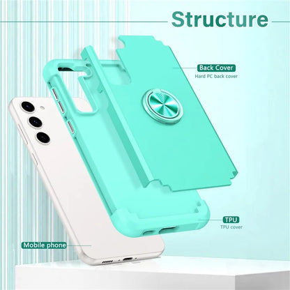 For Samsung Galaxy S24 Back Case Ring Kickstand Shockproof Phone Protective Cover