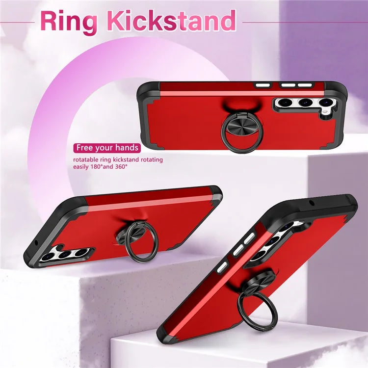 For Samsung Galaxy S24 Back Case Ring Kickstand Shockproof Phone Protective Cover