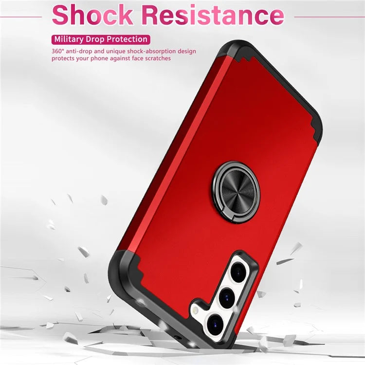 For Samsung Galaxy S24 Back Case Ring Kickstand Shockproof Phone Protective Cover