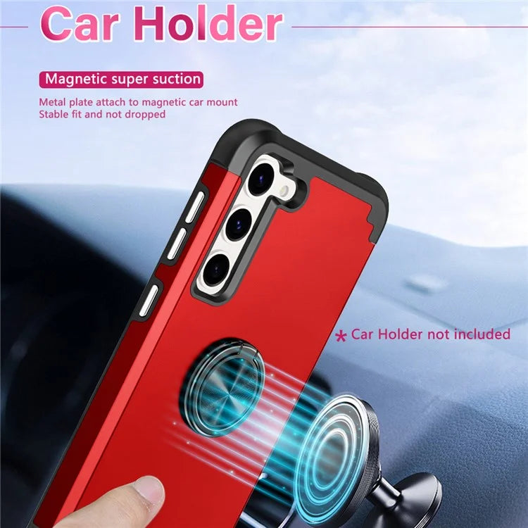 For Samsung Galaxy S24 Back Case Ring Kickstand Shockproof Phone Protective Cover