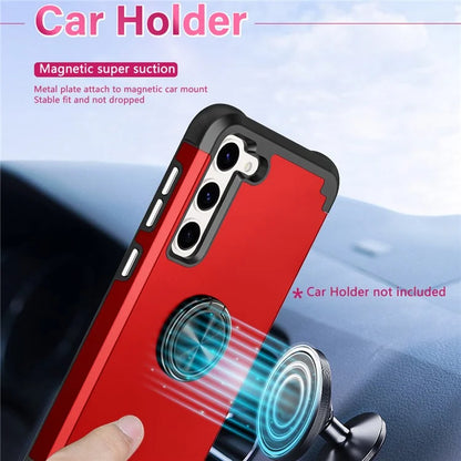 For Samsung Galaxy S24 Back Case Ring Kickstand Shockproof Phone Protective Cover