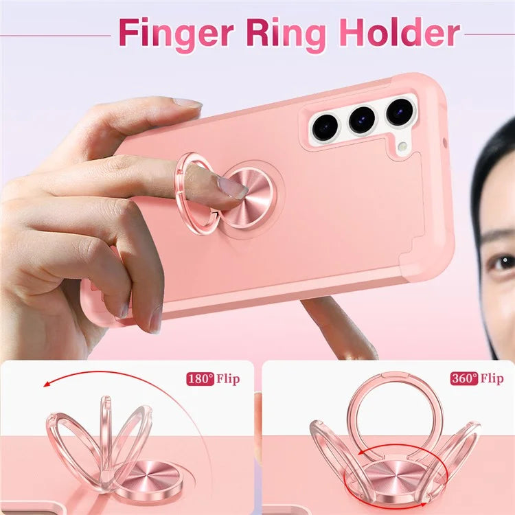 For Samsung Galaxy S24 Back Case Ring Kickstand Shockproof Phone Protective Cover