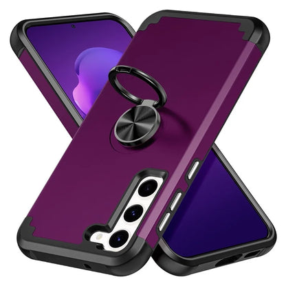 For Samsung Galaxy S24 Back Case Ring Kickstand Shockproof Phone Protective Cover
