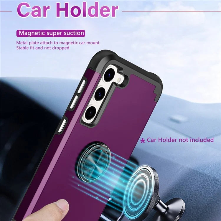 For Samsung Galaxy S24 Back Case Ring Kickstand Shockproof Phone Protective Cover