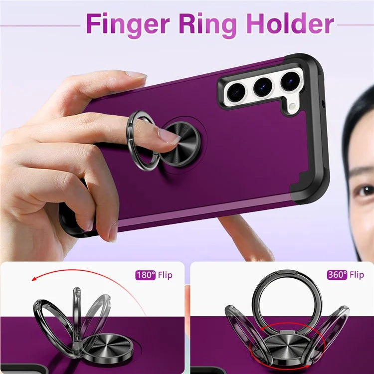For Samsung Galaxy S24 Back Case Ring Kickstand Shockproof Phone Protective Cover
