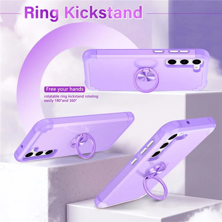 For Samsung Galaxy S24 Back Case Ring Kickstand Shockproof Phone Protective Cover