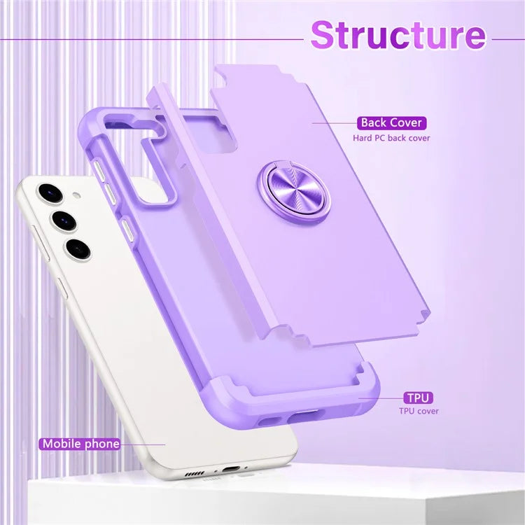For Samsung Galaxy S24 Back Case Ring Kickstand Shockproof Phone Protective Cover