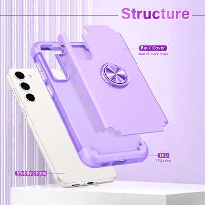 For Samsung Galaxy S24 Back Case Ring Kickstand Shockproof Phone Protective Cover