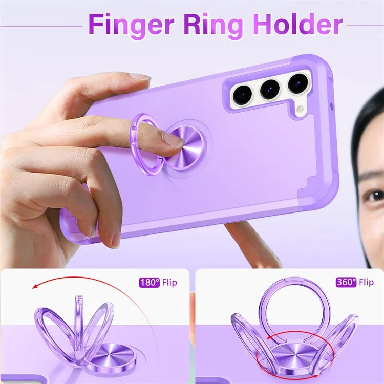 For Samsung Galaxy S24 Back Case Ring Kickstand Shockproof Phone Protective Cover