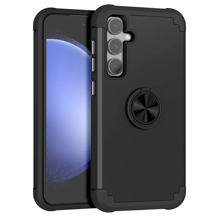 For Samsung Galaxy S23 FE Case with Ring Kickstand Anti-drop PC+TPU Back Cover