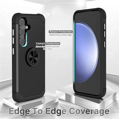 For Samsung Galaxy S23 FE Case with Ring Kickstand Anti-drop PC+TPU Back Cover