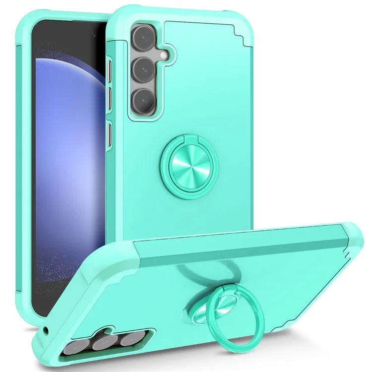 For Samsung Galaxy S23 FE Case with Ring Kickstand Anti-drop PC+TPU Back Cover