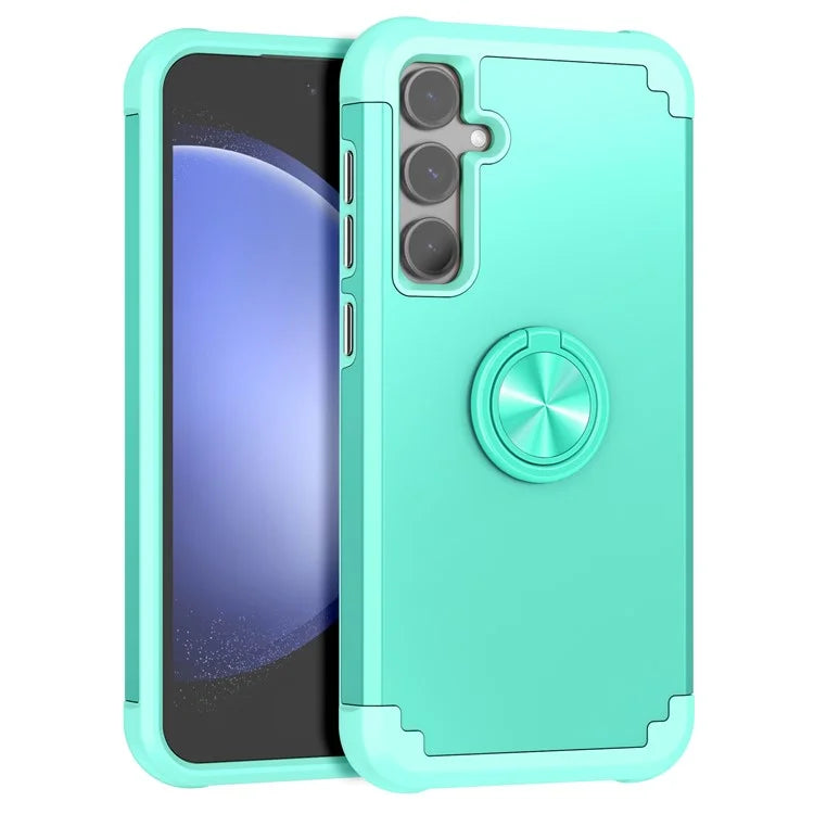 For Samsung Galaxy S23 FE Case with Ring Kickstand Anti-drop PC+TPU Back Cover
