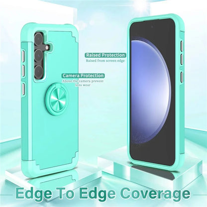 For Samsung Galaxy S23 FE Case with Ring Kickstand Anti-drop PC+TPU Back Cover