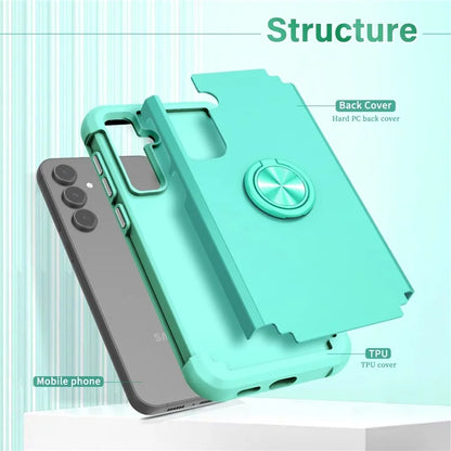For Samsung Galaxy S23 FE Case with Ring Kickstand Anti-drop PC+TPU Back Cover