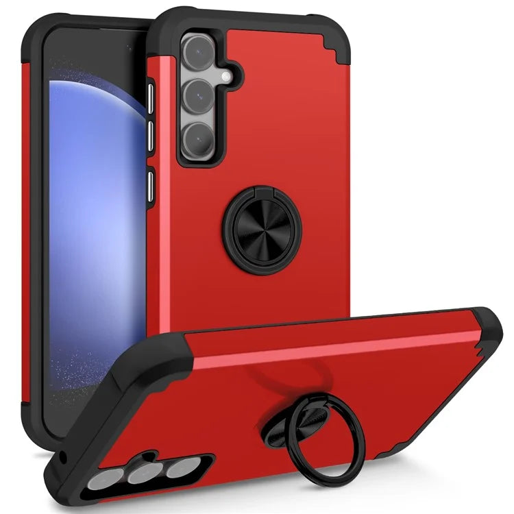 For Samsung Galaxy S23 FE Case with Ring Kickstand Anti-drop PC+TPU Back Cover