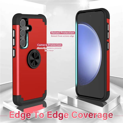 For Samsung Galaxy S23 FE Case with Ring Kickstand Anti-drop PC+TPU Back Cover