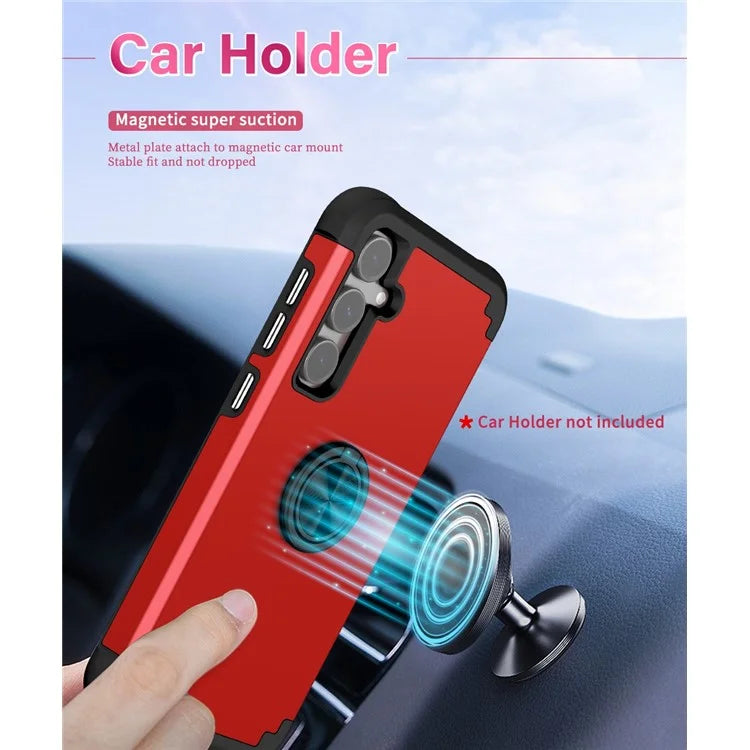For Samsung Galaxy S23 FE Case with Ring Kickstand Anti-drop PC+TPU Back Cover