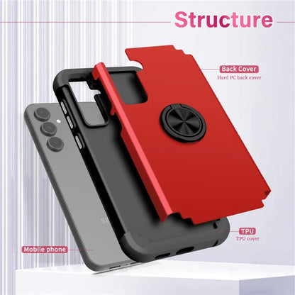 For Samsung Galaxy S23 FE Case with Ring Kickstand Anti-drop PC+TPU Back Cover