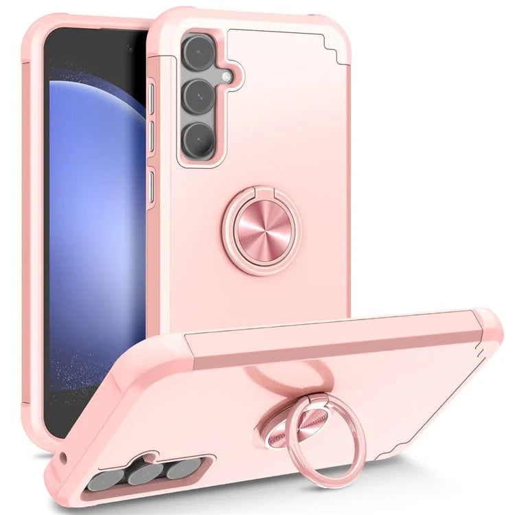 For Samsung Galaxy S23 FE Case with Ring Kickstand Anti-drop PC+TPU Back Cover