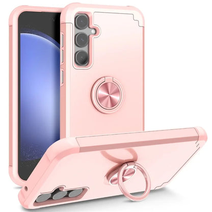 For Samsung Galaxy S23 FE Case with Ring Kickstand Anti-drop PC+TPU Back Cover