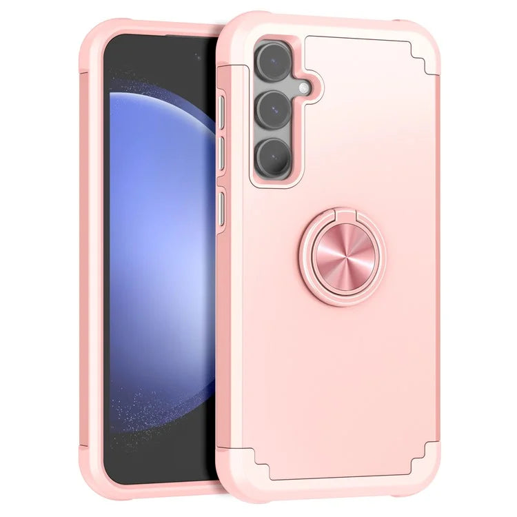 For Samsung Galaxy S23 FE Case with Ring Kickstand Anti-drop PC+TPU Back Cover
