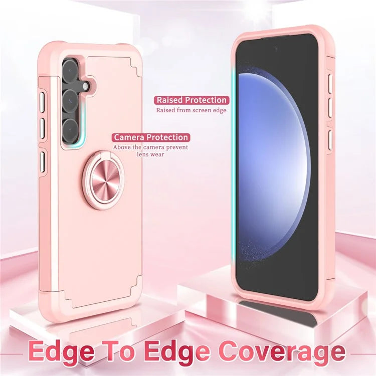 For Samsung Galaxy S23 FE Case with Ring Kickstand Anti-drop PC+TPU Back Cover