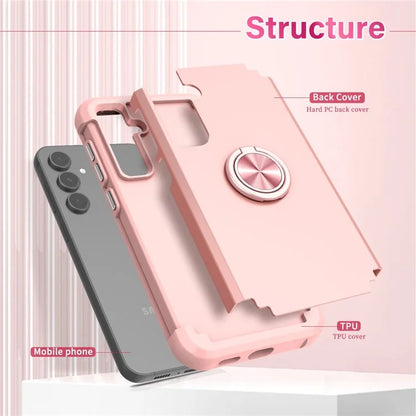 For Samsung Galaxy S23 FE Case with Ring Kickstand Anti-drop PC+TPU Back Cover