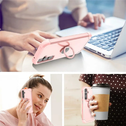 For Samsung Galaxy S23 FE Case with Ring Kickstand Anti-drop PC+TPU Back Cover