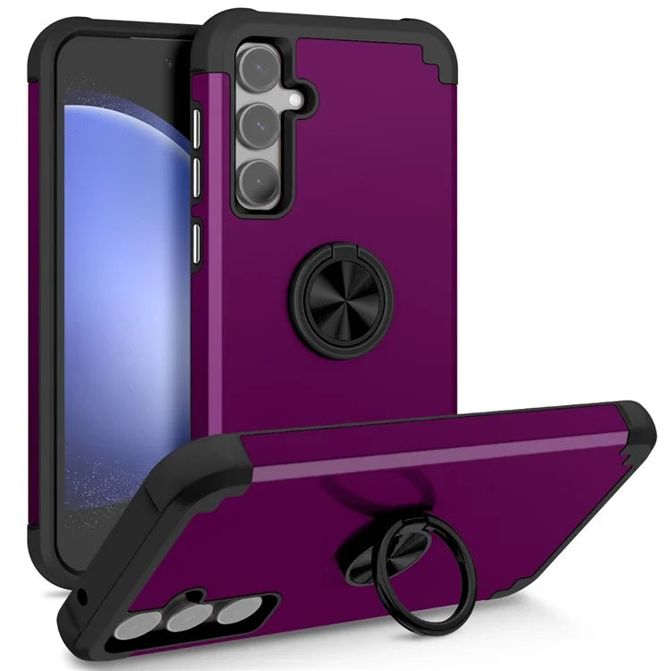 For Samsung Galaxy S23 FE Case with Ring Kickstand Anti-drop PC+TPU Back Cover