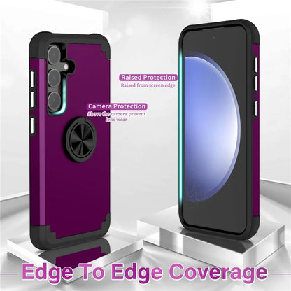 For Samsung Galaxy S23 FE Case with Ring Kickstand Anti-drop PC+TPU Back Cover