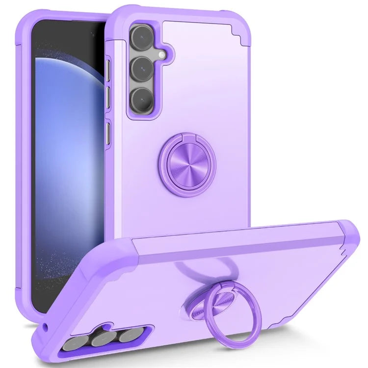For Samsung Galaxy S23 FE Case with Ring Kickstand Anti-drop PC+TPU Back Cover