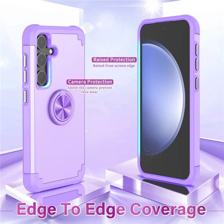 For Samsung Galaxy S23 FE Case with Ring Kickstand Anti-drop PC+TPU Back Cover