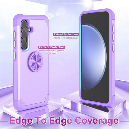 For Samsung Galaxy S23 FE Case with Ring Kickstand Anti-drop PC+TPU Back Cover