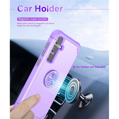 For Samsung Galaxy S23 FE Case with Ring Kickstand Anti-drop PC+TPU Back Cover