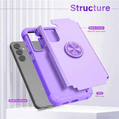For Samsung Galaxy S23 FE Case with Ring Kickstand Anti-drop PC+TPU Back Cover
