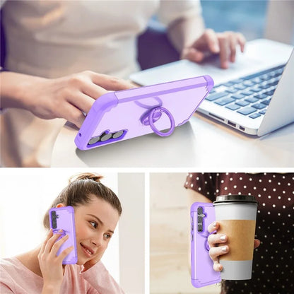 For Samsung Galaxy S23 FE Case with Ring Kickstand Anti-drop PC+TPU Back Cover