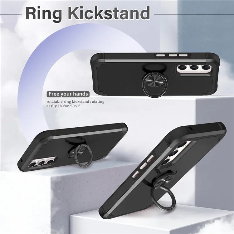 For Samsung Galaxy A15 5G Phone Case Back Cover with Finger Ring Kickstand