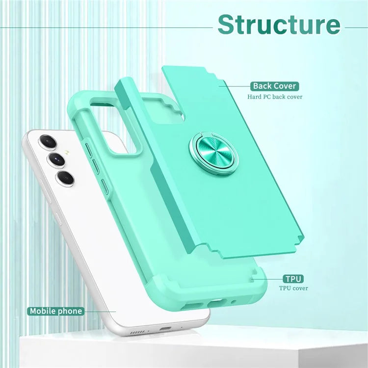 For Samsung Galaxy A15 5G Phone Case Back Cover with Finger Ring Kickstand