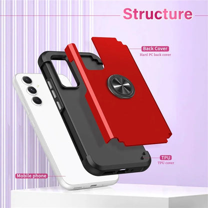 For Samsung Galaxy A15 5G Phone Case Back Cover with Finger Ring Kickstand