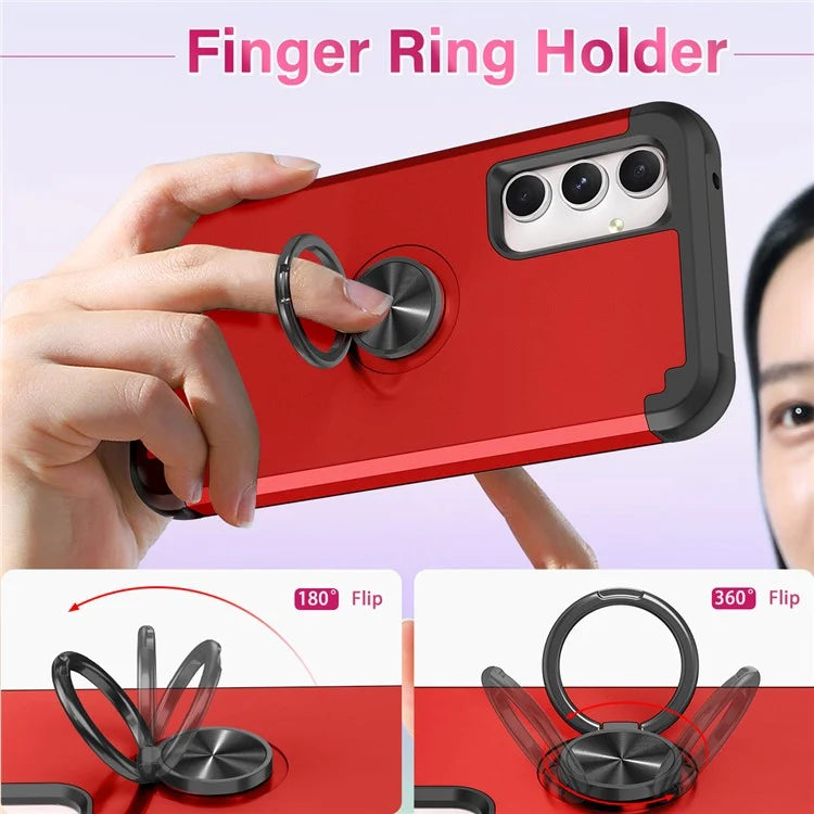 For Samsung Galaxy A15 5G Phone Case Back Cover with Finger Ring Kickstand