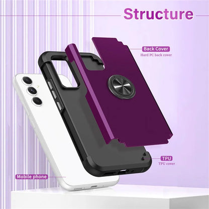 For Samsung Galaxy A15 5G Phone Case Back Cover with Finger Ring Kickstand