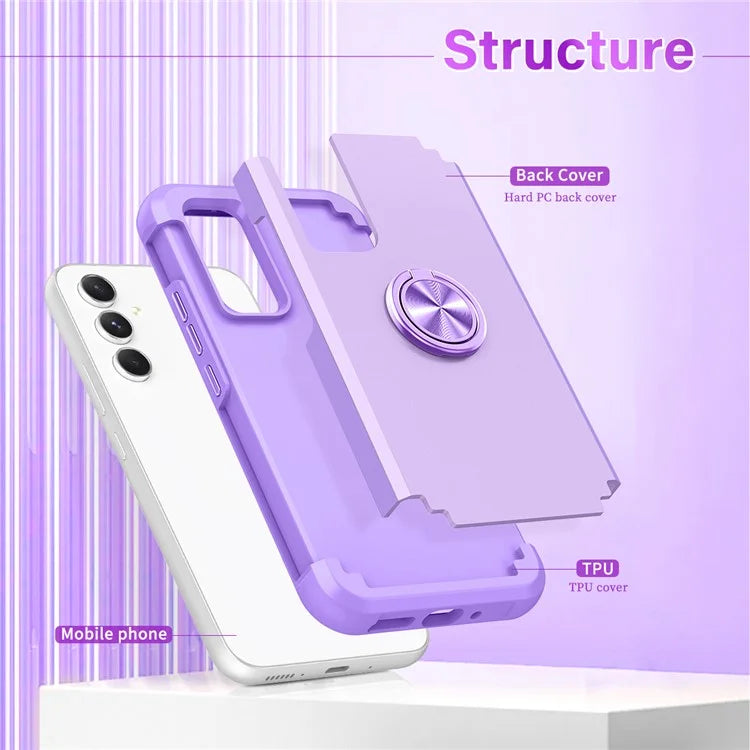 For Samsung Galaxy A15 5G Phone Case Back Cover with Finger Ring Kickstand