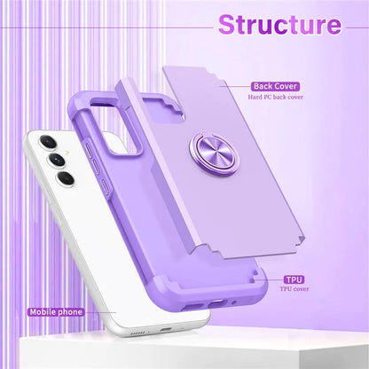 For Samsung Galaxy A15 5G Phone Case Back Cover with Finger Ring Kickstand