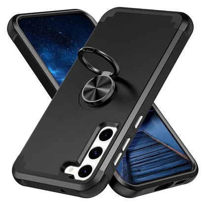 For Samsung Galaxy S23 Phone Case Ring Holder Shockproof PC+TPU Back Cover Protector