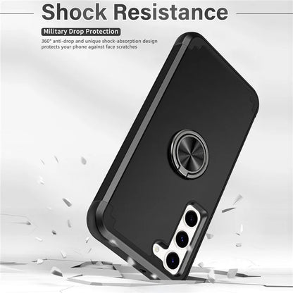 For Samsung Galaxy S23 Phone Case Ring Holder Shockproof PC+TPU Back Cover Protector